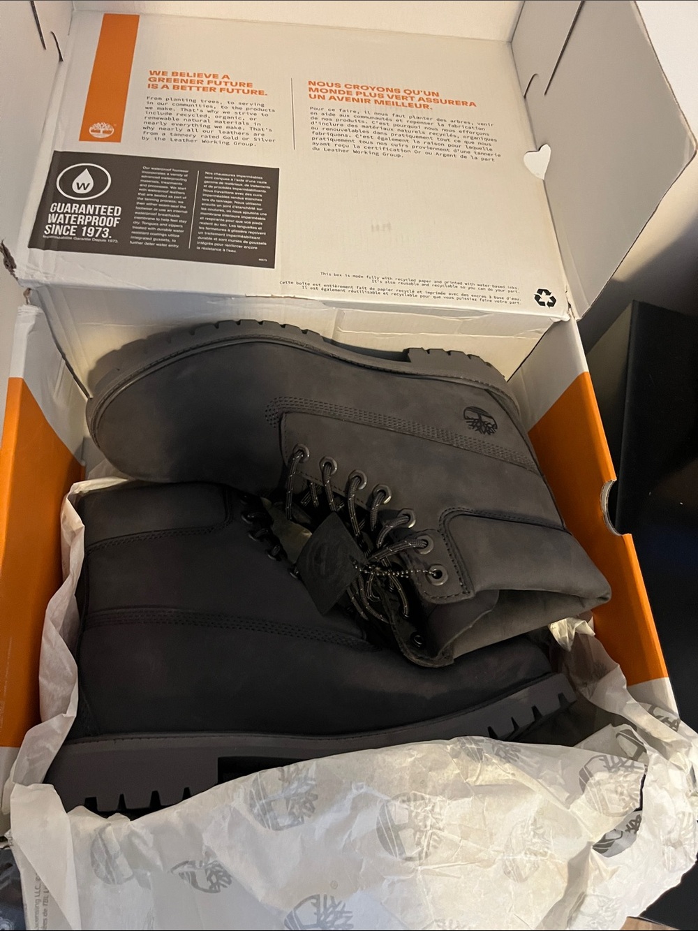 Brand new in box Mens size 10 dark grey timberland boots